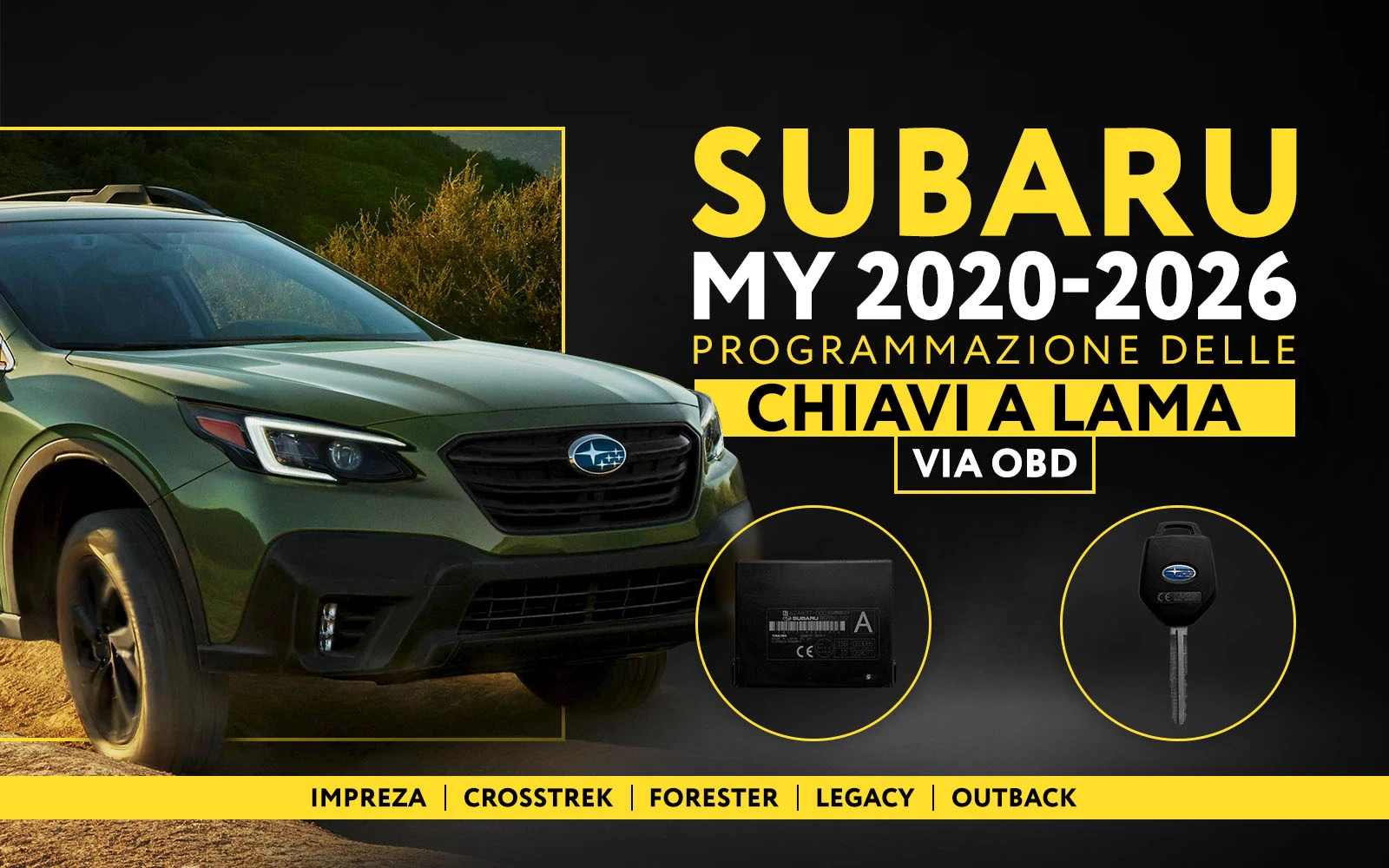 Programmazione chiavi Subaru via OBD: novità mondiale